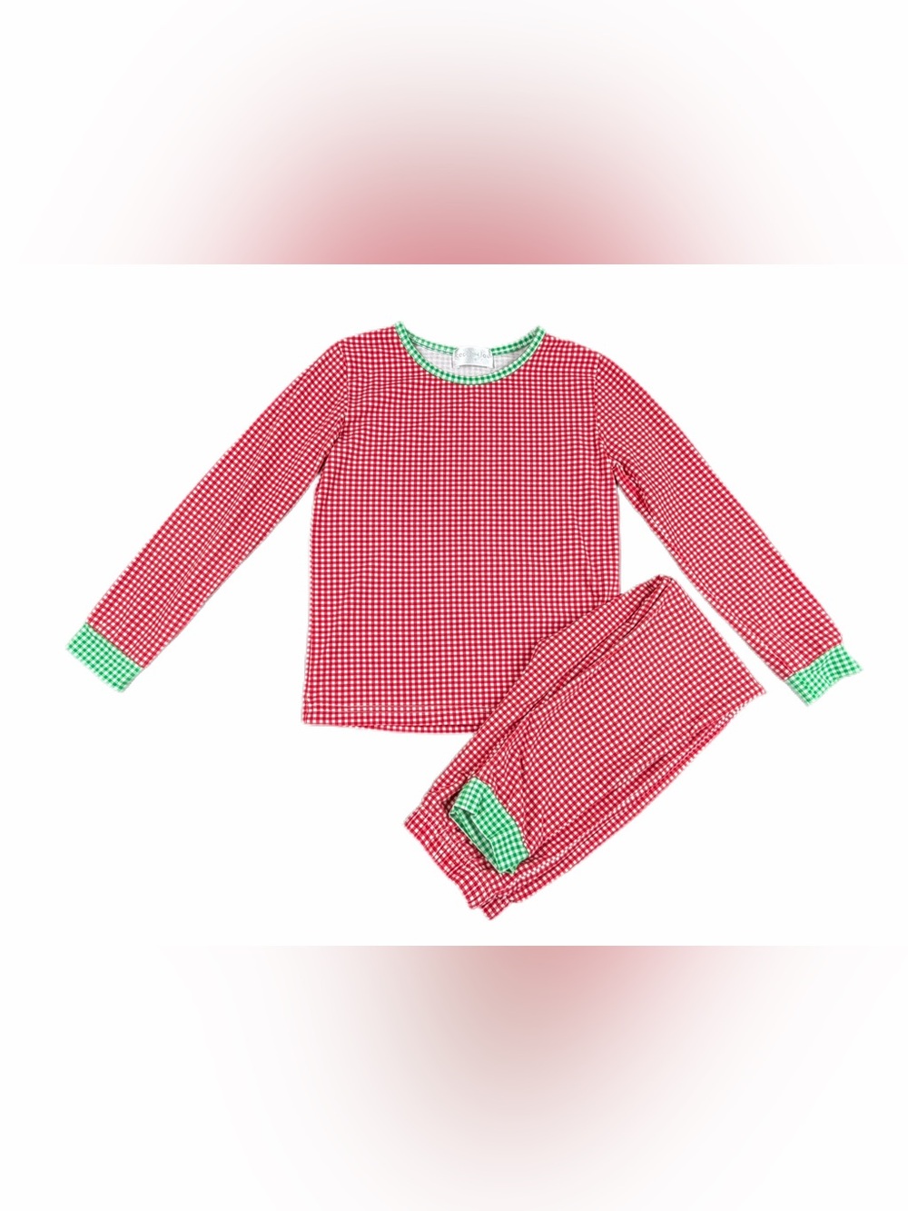 CECIL and LOU Red Gingham Long Sleeve Christmas Pajama Set - 8
